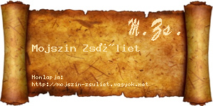 Mojszin Zsüliet névjegykártya